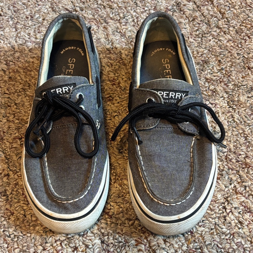 Sperry Men’s 7 Black Chambray Boat shoes